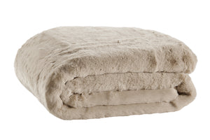 NNEKGE Delmar Faux Fur Throw (Mocha 180cm x 200cm)