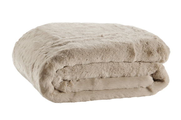 NNEKGE Delmar Faux Fur Throw (Mocha 180cm x 200cm)