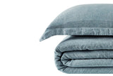 NNEKG Gabriel French Linen Chambray Quilt Cover Set (Blue Double)