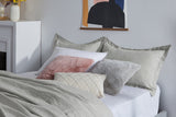 NNEKG Gabriel French Linen Chambray Quilt Cover Set (Grey Double)