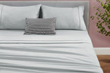 NNEKGE 180GSM Cotton Flannelette Bed Sheet Set (Silver King)