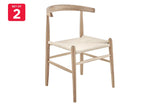 NNEKGE Set of 2 Malibu Dining Chair (Oak Natural)