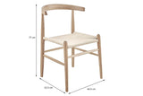 NNEKGE Set of 2 Malibu Dining Chair (Oak Natural)