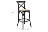 NNEKGE Melrose Cross Back Stool (Birch Black)