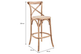 NNEKGE Melrose Cross Back Stool (Oak Natural)