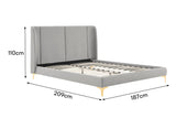 NNEKG Matt Blatt Mendoza Curved Bed Frame (Light Grey King)