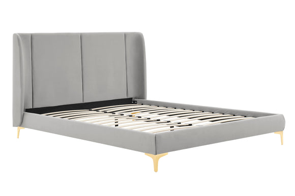 NNEKG Mendoza Curved Bed Frame (Light Grey Queen)