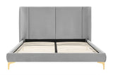 NNEKG Mendoza Curved Bed Frame (Light Grey Queen)