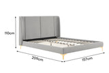 NNEKG Mendoza Curved Bed Frame (Light Grey Queen)