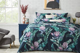 NNEKG Matt Blatt Printed Protea Cotton Sateen Quilt Cover Set (Single)