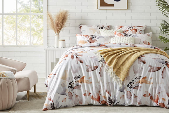 NNEKG Matt Blatt Viola Printed Lyocell Cotton Quilt Cover Set (Single)