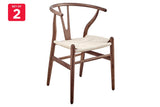 NNEKG Set of 2 Hans Wegner Wishbone Chair Replica (Walnut Wood Natural)