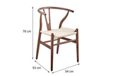 NNEKG Set of 2 Hans Wegner Wishbone Chair Replica (Walnut Wood Natural)