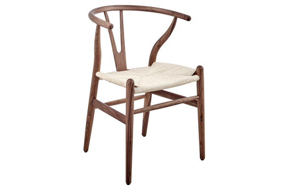 NNEKG Set of 2 Hans Wegner Wishbone Chair Replica (Walnut Wood Natural)