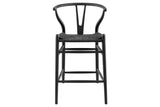 NNEKGE Hans Wegner Wishbone Stool Replica (Oak Wood Black)