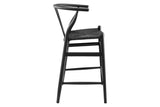 NNEKGE Hans Wegner Wishbone Stool Replica (Oak Wood Black)