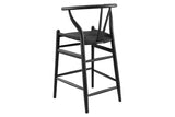 NNEKGE Hans Wegner Wishbone Stool Replica (Oak Wood Black)