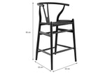NNEKGE Hans Wegner Wishbone Stool Replica (Oak Wood Black)