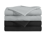 NNEKGE 180GSM Cotton Flannelette Bed Sheet Set (Silver Queen)