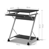 NNEDSZ  Metal Pull Out Table Desk - Black
