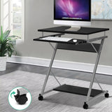 NNEDSZ  Metal Pull Out Table Desk - Black