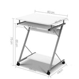 NNEDSZ  Metal Pull Out Table Desk - White