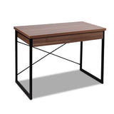 NNEDSZ Metal Desk with Drawer - Walnut
