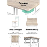 NNEDSZ 3 Piece Dining Set - Natural