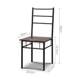 NNEDSZ  Metal Table and Chairs - Walnut & Black