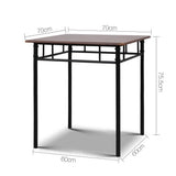 NNEDSZ  Metal Table and Chairs - Walnut & Black
