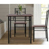 NNEDSZ  Metal Table and Chairs - Walnut & Black