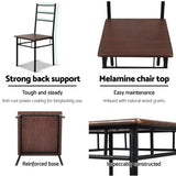 NNEDSZ  Metal Table and Chairs - Walnut & Black
