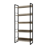 NNEDSZ Bookshelf Wooden Display Shelves Bookcase Shelf Storage Metal Wall Black
