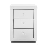 NNEDSZ  Mirrored Bedside Table Drawers Furniture Mirror Glass Presia Silver