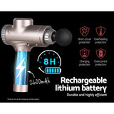 NNEDSZ  Massage Gun 6 Heads LCD Electric Massager Vibration Relief Percussion