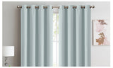 NNEDPE 2x 100% Blockout Curtains Panels 3 Layers Eyelet Green 140x230cm