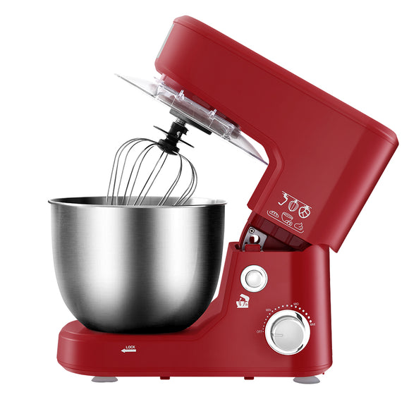 NNEDSZ Electric Stand Mixer 1200W Kitche Beater Cake Aid Whisk Bowl Hook Red