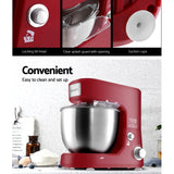 NNEDSZ Electric Stand Mixer 1200W Kitche Beater Cake Aid Whisk Bowl Hook Red