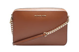NNEKG Jet Set Large Saffiano Leather Crossbody Bag (Acorn)