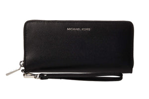NNEKG Jet Set Travel Leather Continental Wallet (Black)