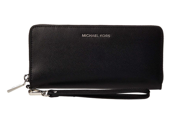NNEKG Jet Set Travel Leather Continental Wallet (Black)