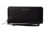 NNEKG Jet Set Travel Leather Continental Wallet (Black)