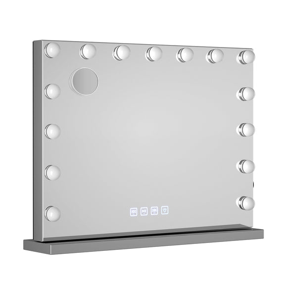 NNEDSZ Embellir Bluetooth Makeup Mirror with Light Hollywood LED Vanity Dimmable 58X46
