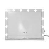 NNEDSZ Hollywood Makeup Mirror With Light 12 LED Bulbs Vanity Lighted Silver 58cm x 46cm