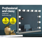 NNEDSZ Hollywood Makeup Mirror With Light 12 LED Bulbs Vanity Lighted Silver 58cm x 46cm