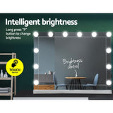 NNEDSZ Hollywood Makeup Mirror With Light 12 LED Bulbs Vanity Lighted Silver 58cm x 46cm