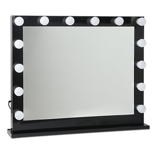 NNEDSZ Make Up Mirror with LED Lights - Black