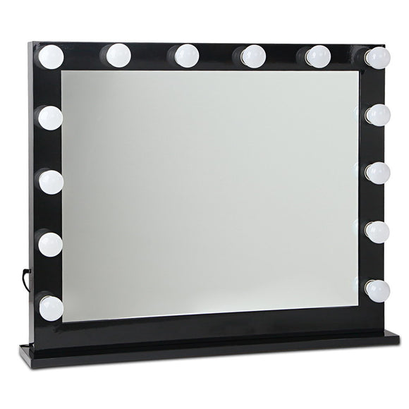 NNEDSZ Make Up Mirror with LED Lights - Black