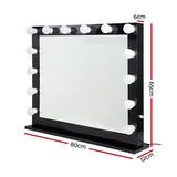 NNEDSZ Make Up Mirror with LED Lights - Black