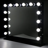 NNEDSZ Make Up Mirror with LED Lights - Black